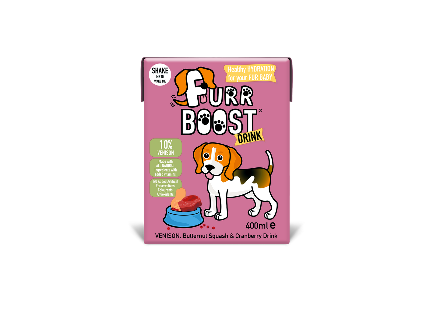 Hydration Drink for Dogs | Venison, Butternut Squash & Cranberry Furr Boost 400ml