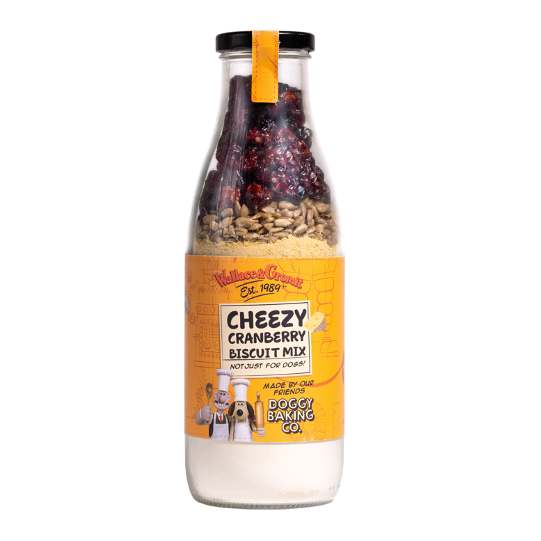 Reduced due to short date - Wallace & Gromit Cheezy Cranberry Biscuit Doggy Baking Mix | DIY Dog Biscuit Mix | For Humans and Dogs | The Doggy Baking Co