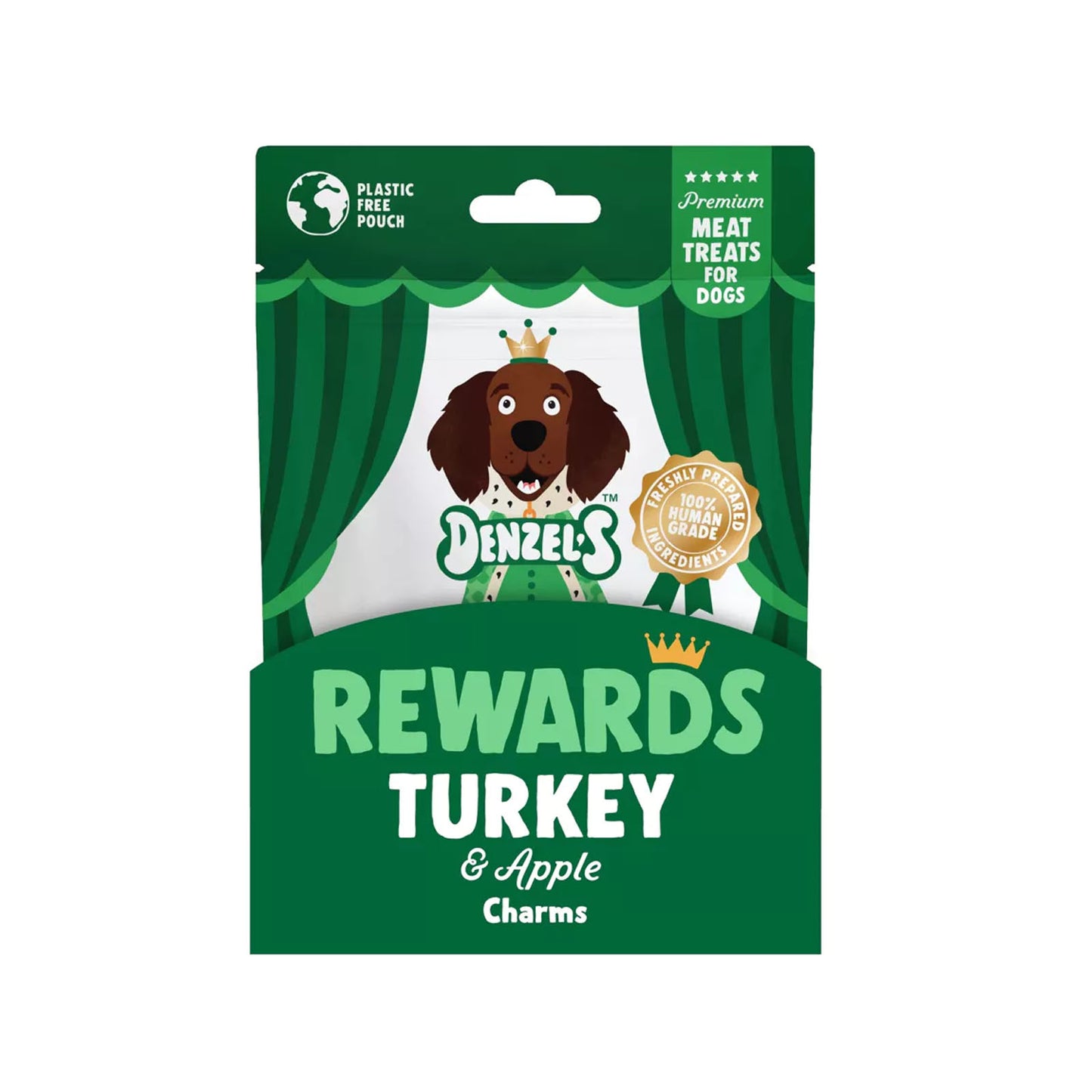 Denzel's Rewards: Turkey & Apple Charms Dog Treats 70g