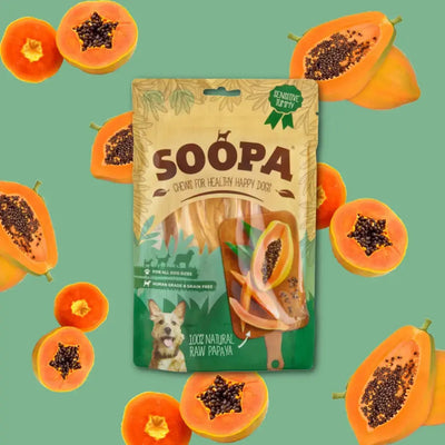 Natural Papaya Dog Chews | Vegan Dog Treats | Single Ingredient Dog Treats | Soopa Dog Chews