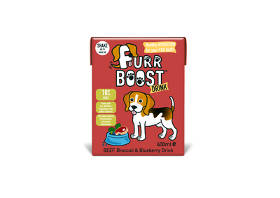 Hydration Drink for Dogs | Furr Boost Beef, Broccoli and Blueberry Dog Drink, 400ml