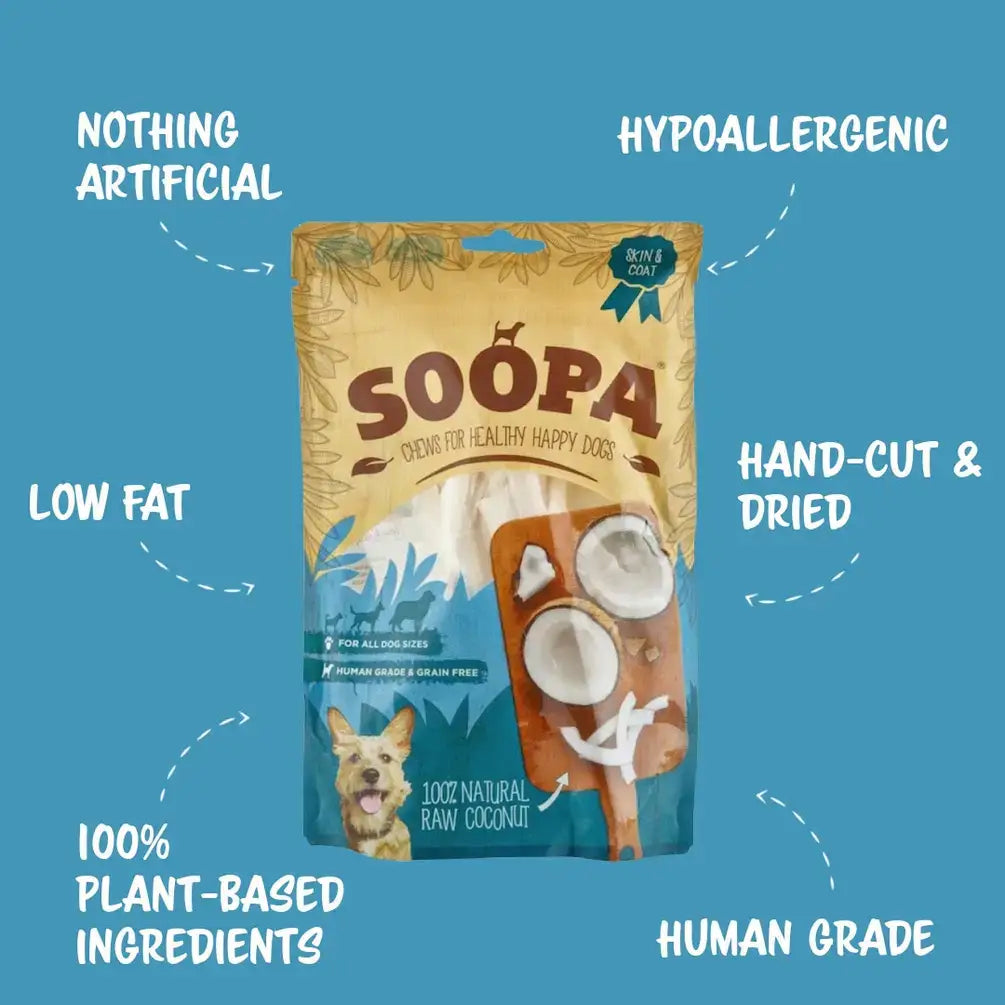 Natural Coconut Dog Chews | Vegan Dog Treats | Single Ingredient Dog Treats | Soopa Dog Treats