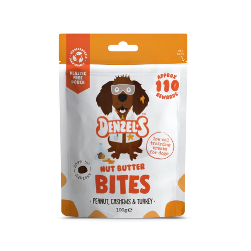 Denzel's Nut Butter Bites - Peanut, Cashews & Turkey - Dog Treats, Dog Training Treats