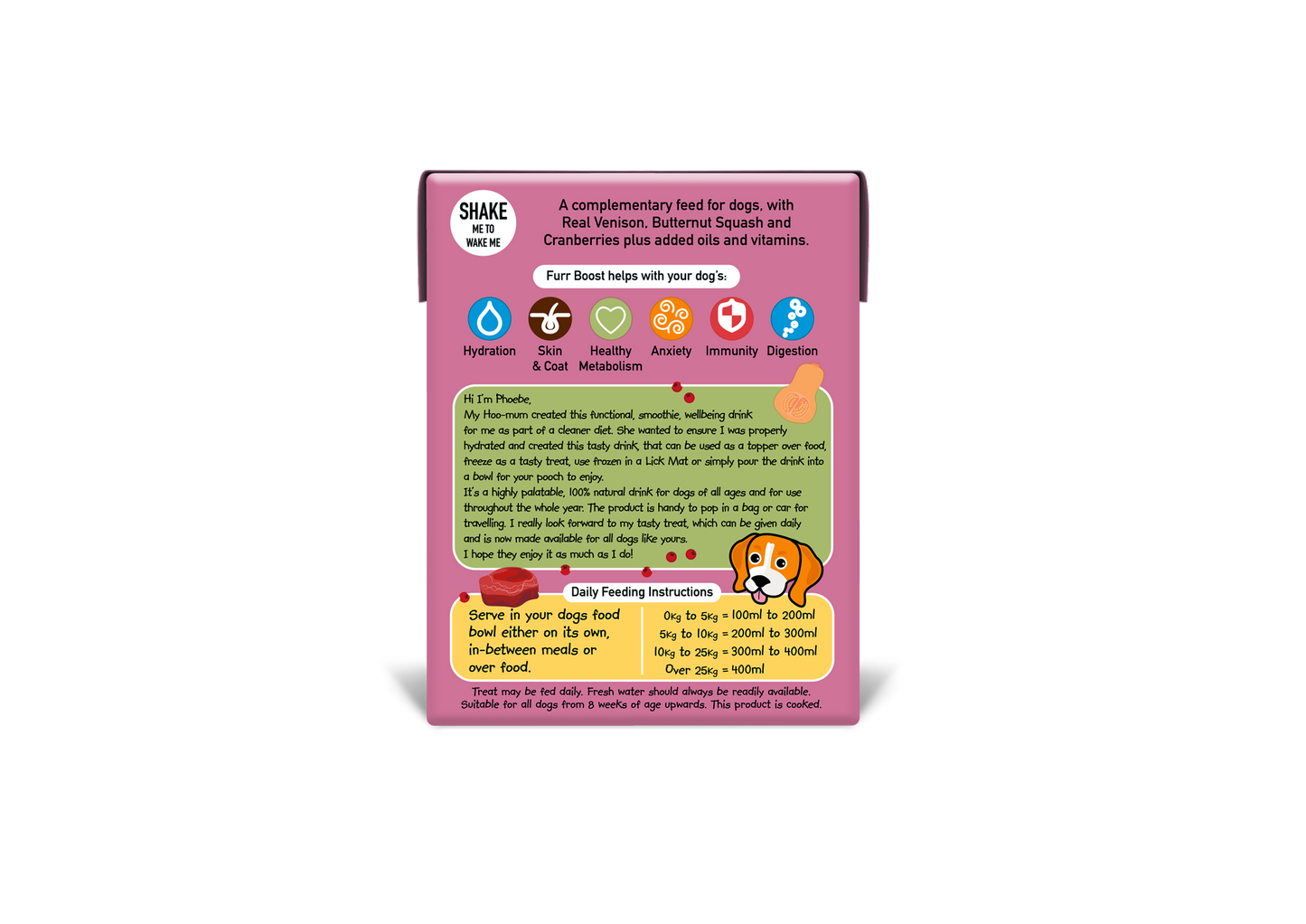 Hydration Drink for Dogs | Venison, Butternut Squash & Cranberry Furr Boost 400ml