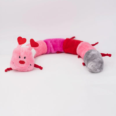 ZippyPaws Valentine's Caterpillar Deluxe with 6 Blaster Squeakers