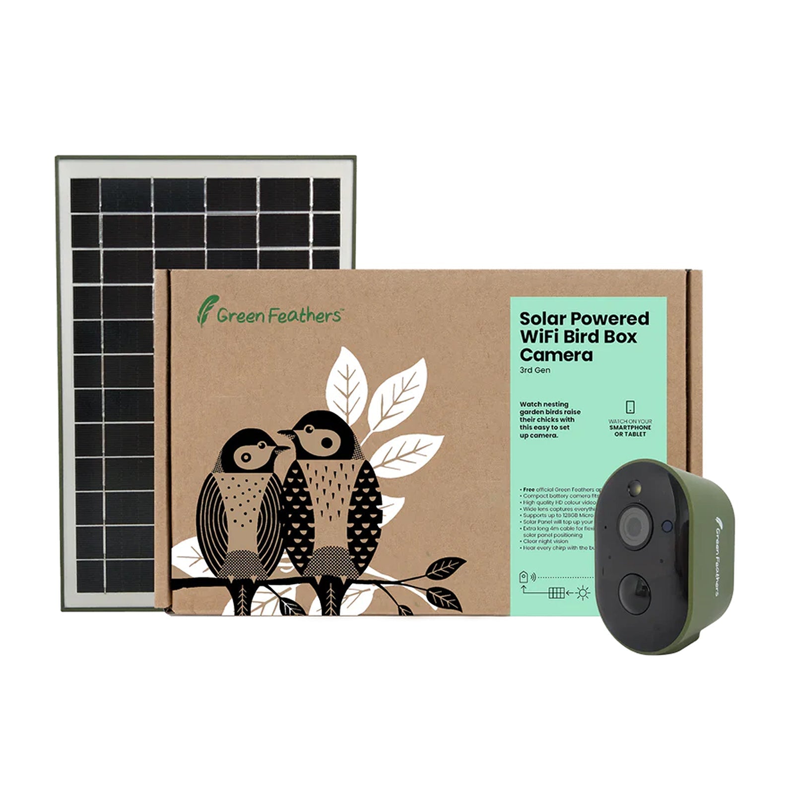 Solar Powered WIFI Bird Box Camera